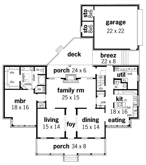 First Floor Plan image of Banner Hall-3000 House Plan